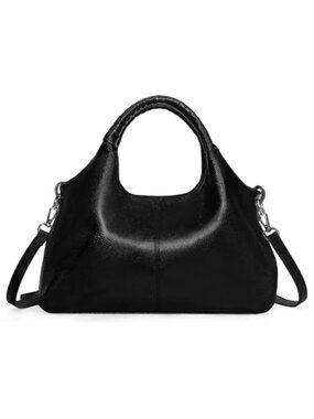 Faux Leather Hobo Shoulder Bag with Top Handle Adjustable Crossbody Purse